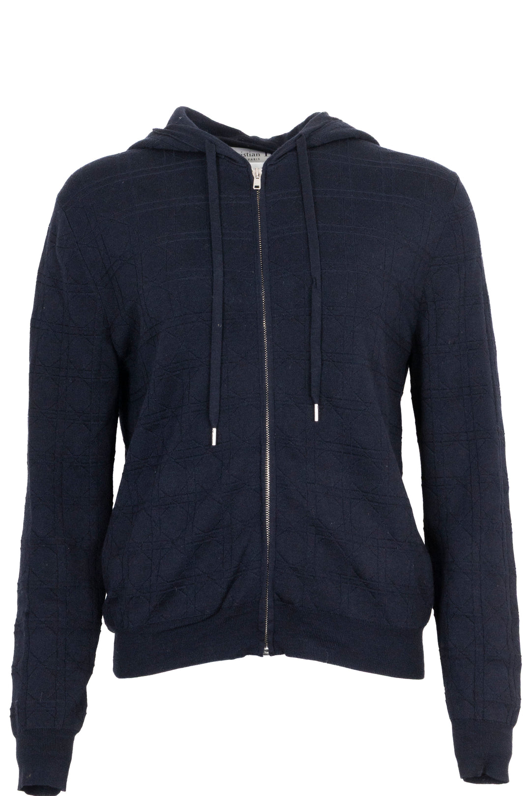 CHRISTIAN DIOR Cannage Zip Hoodie Navy