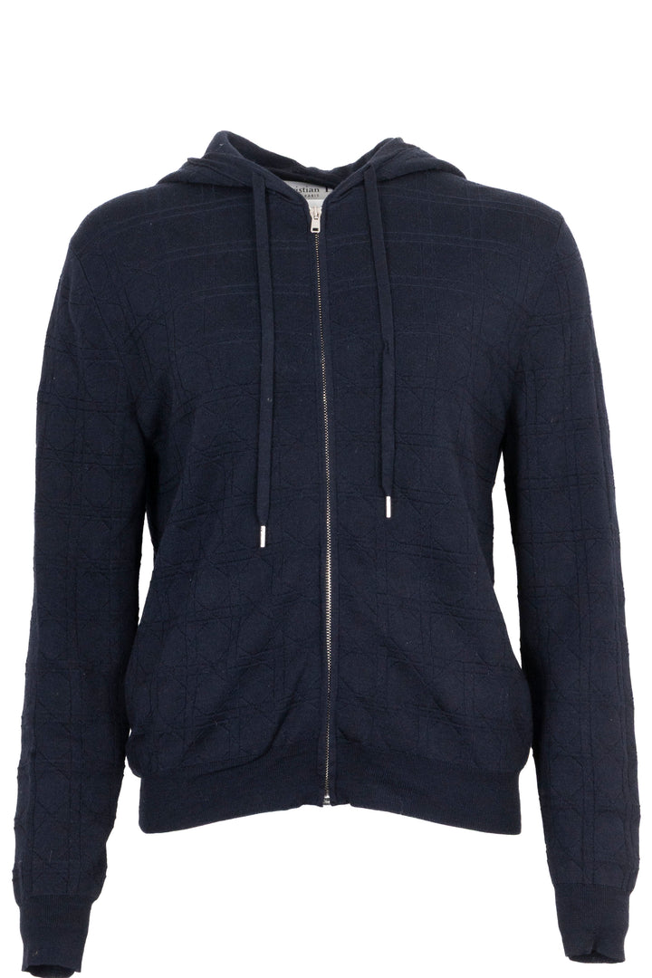 CHRISTIAN DIOR Cannage Zip Hoodie Navy