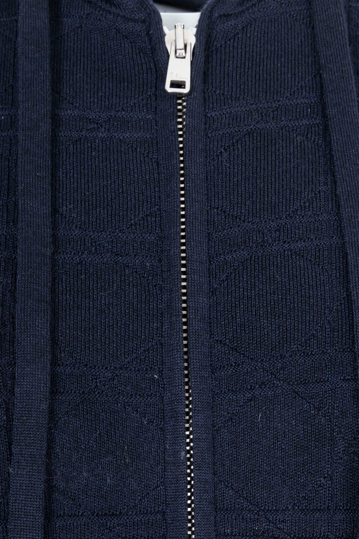 CHRISTIAN DIOR Cannage Zip Hoodie Navy