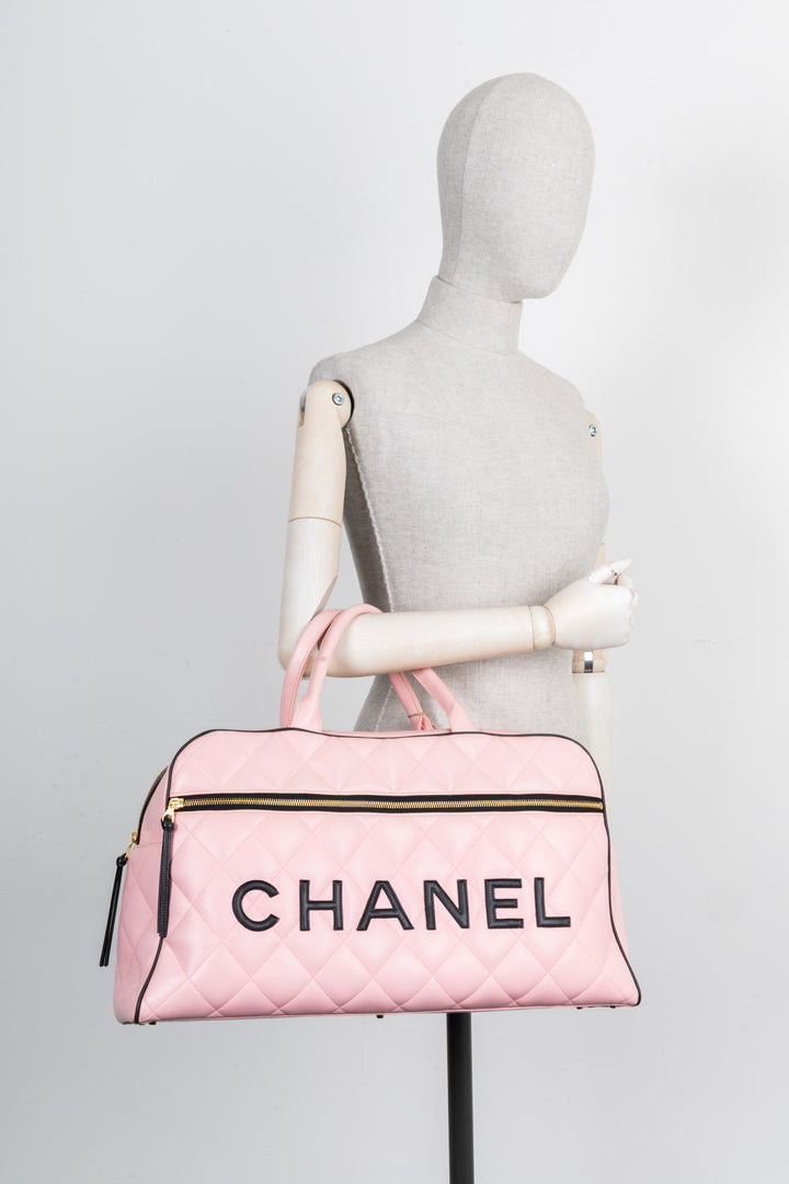 CHANEL Bowling Bag Calfskin Pink
