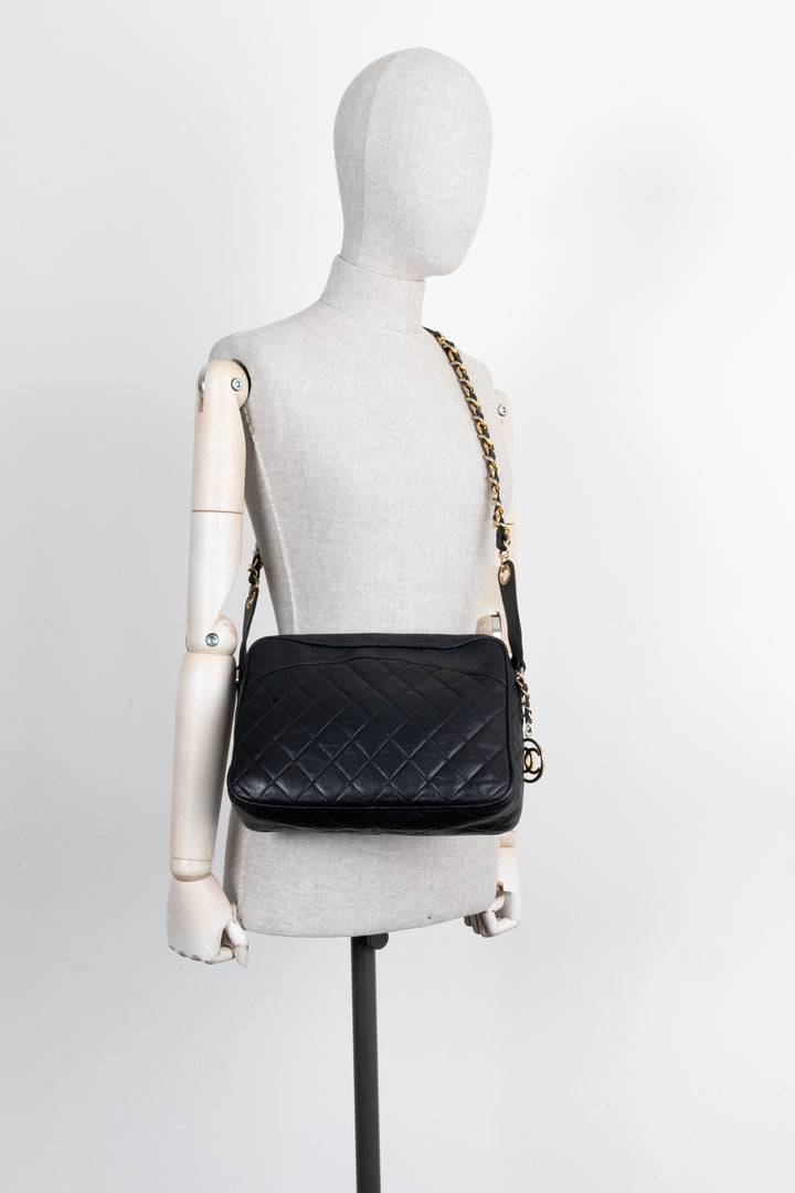 CHANEL Quilted Crossbody Bag Black