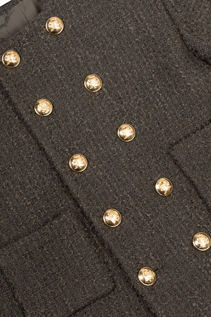 CELINE Chasseur Jacket Bouclé Tweed Khaki