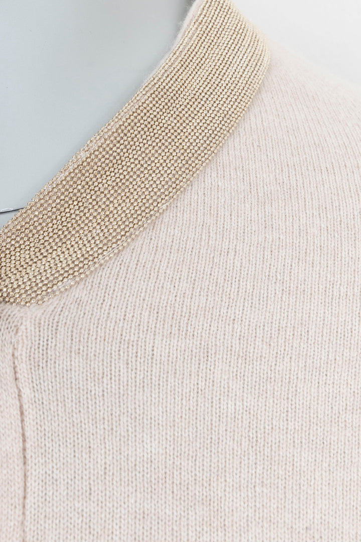 BRUNELLO CUCINLELLI Monilli Cardigan Cashmere Gold Beige