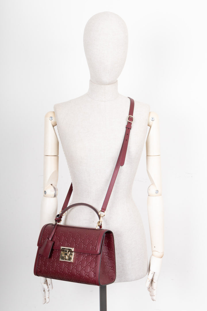 Sac GUCCI Padlock taille moyenne bordeaux