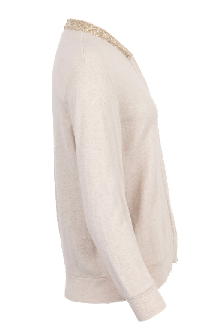 BRUNELLO CUCINLELLI Monilli Cardigan Cashmere Gold Beige