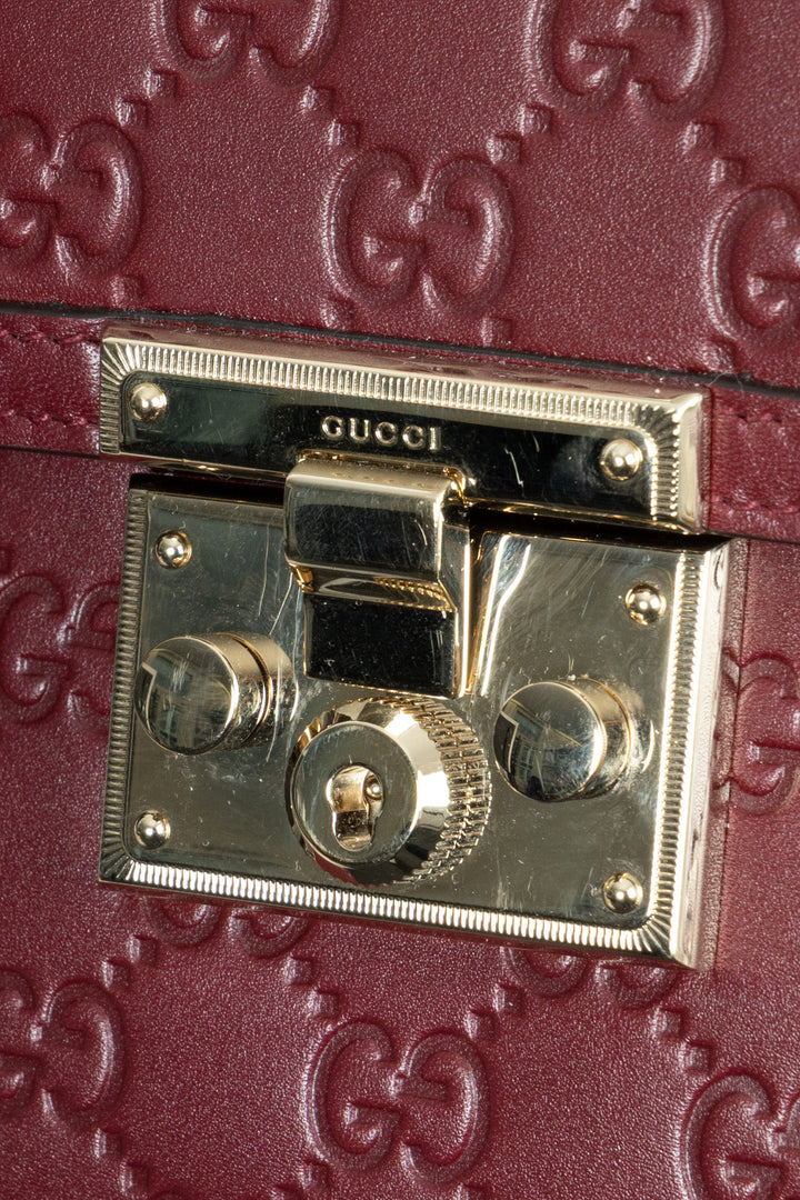 Sac GUCCI Padlock taille moyenne bordeaux