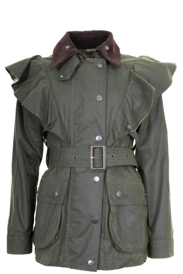 CHLOÉ X BARBOUR Dustyn Wax Jacket Green