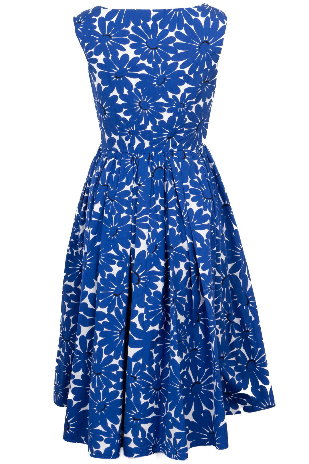 PRADA Flower Print Midi Dress Blue White