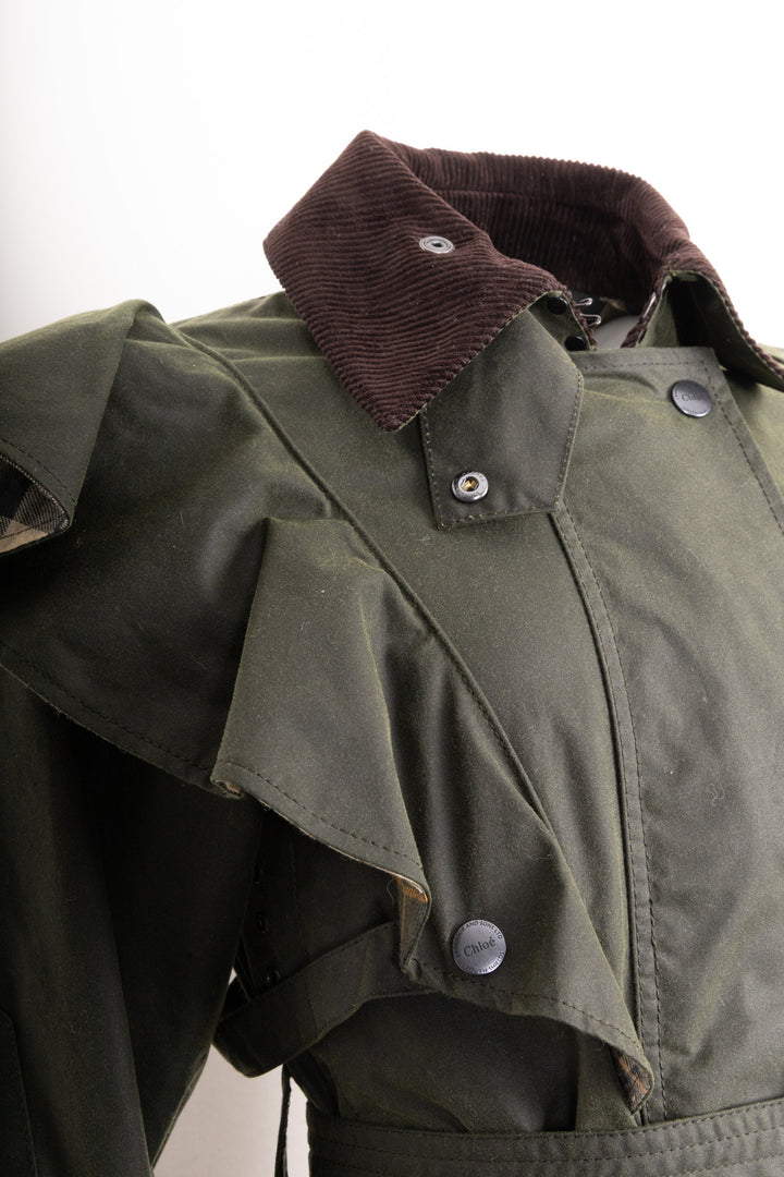 CHLOÉ X BARBOUR Dustyn Wax Jacket Green