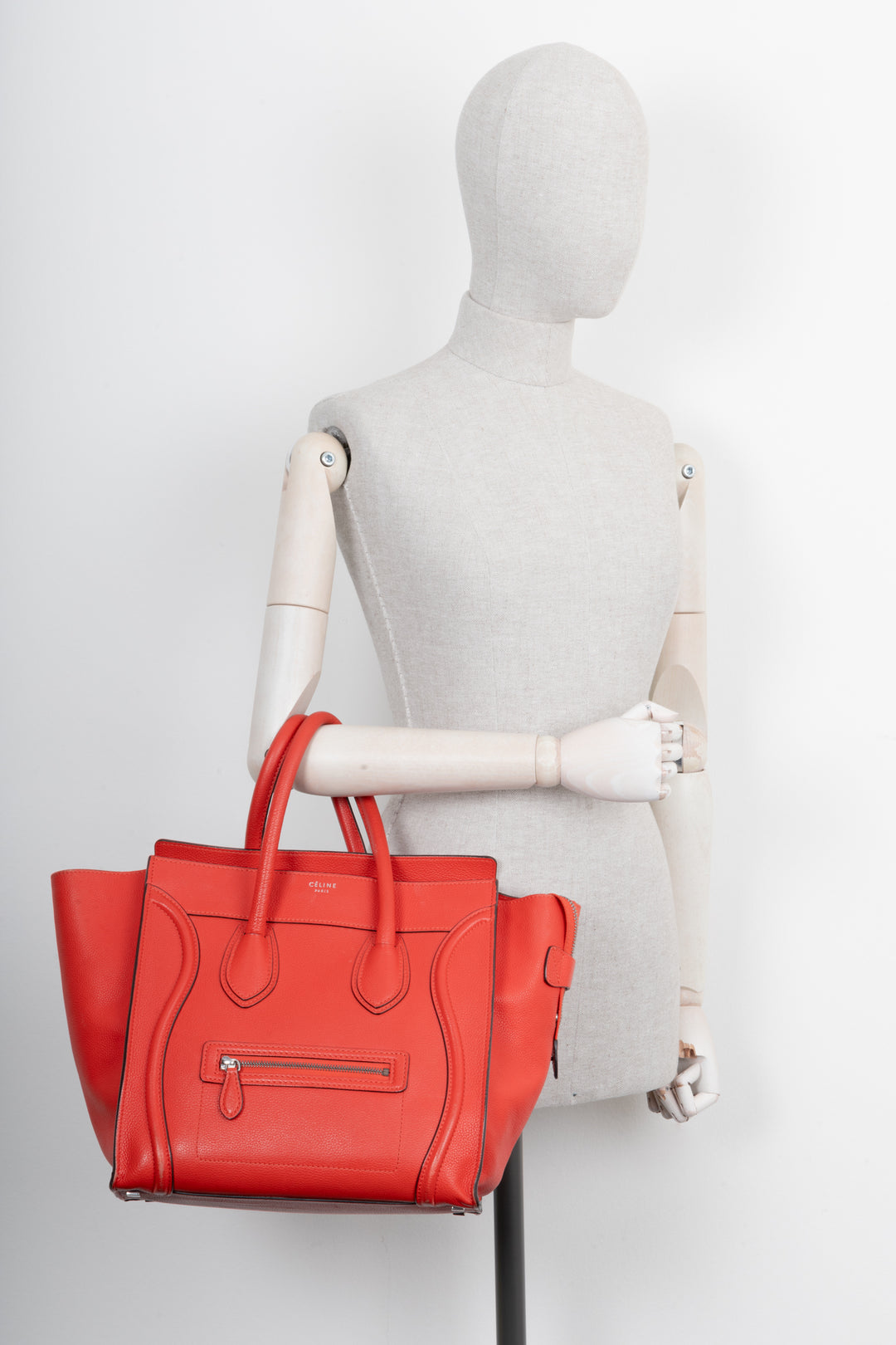 CÉLINE Mini Luggage Coral