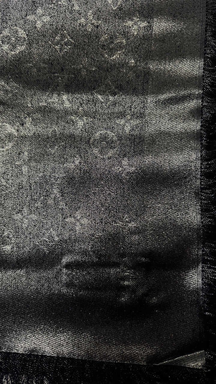 LOUIS VUITTON Scarf Silver Blue