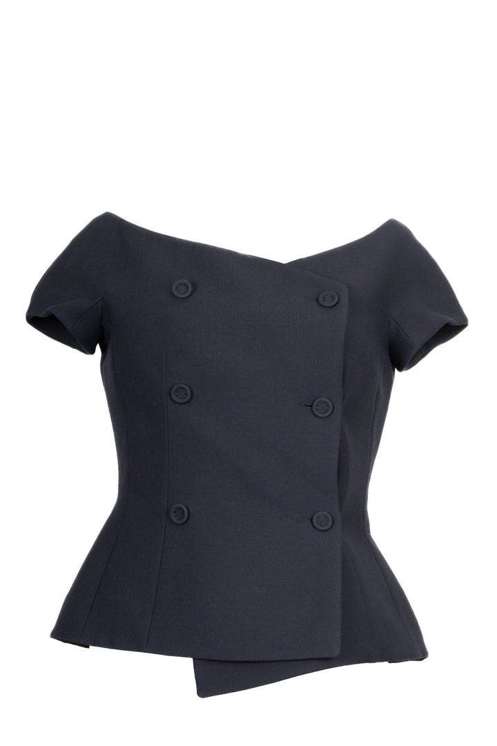 CHRISTIAN DIOR Off Shoulder Bar Jacket Black