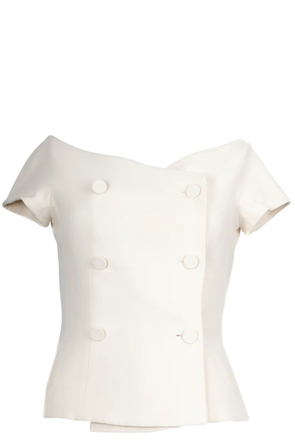 CHRISTIAN DIOR CHRISTIAN DIOR Veste Bar Épaules Dénudées Ivoire