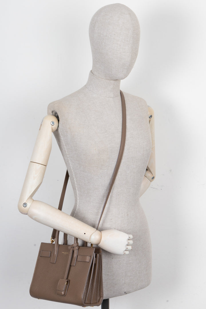 SAINT LAURENT Sac Du Jour Nano Cuir Taupe
