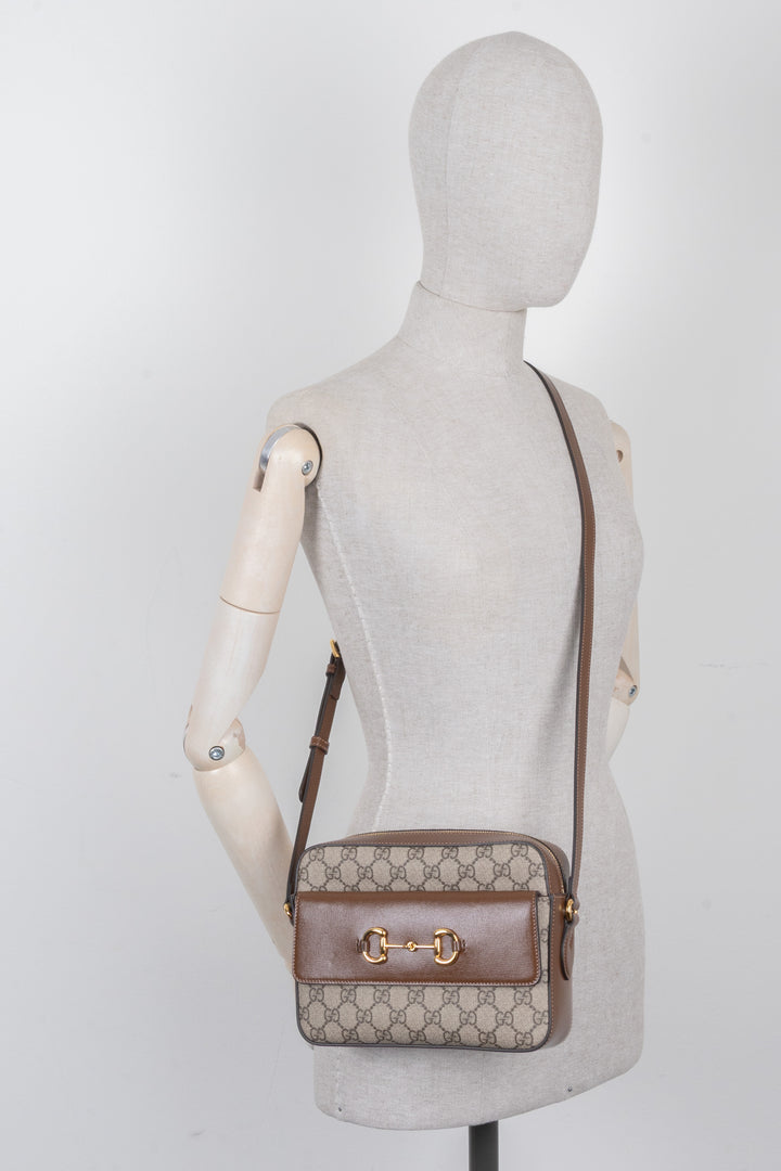 GUCCI Horsebit 1955 Small Shoulder Bag Supreme Canvas