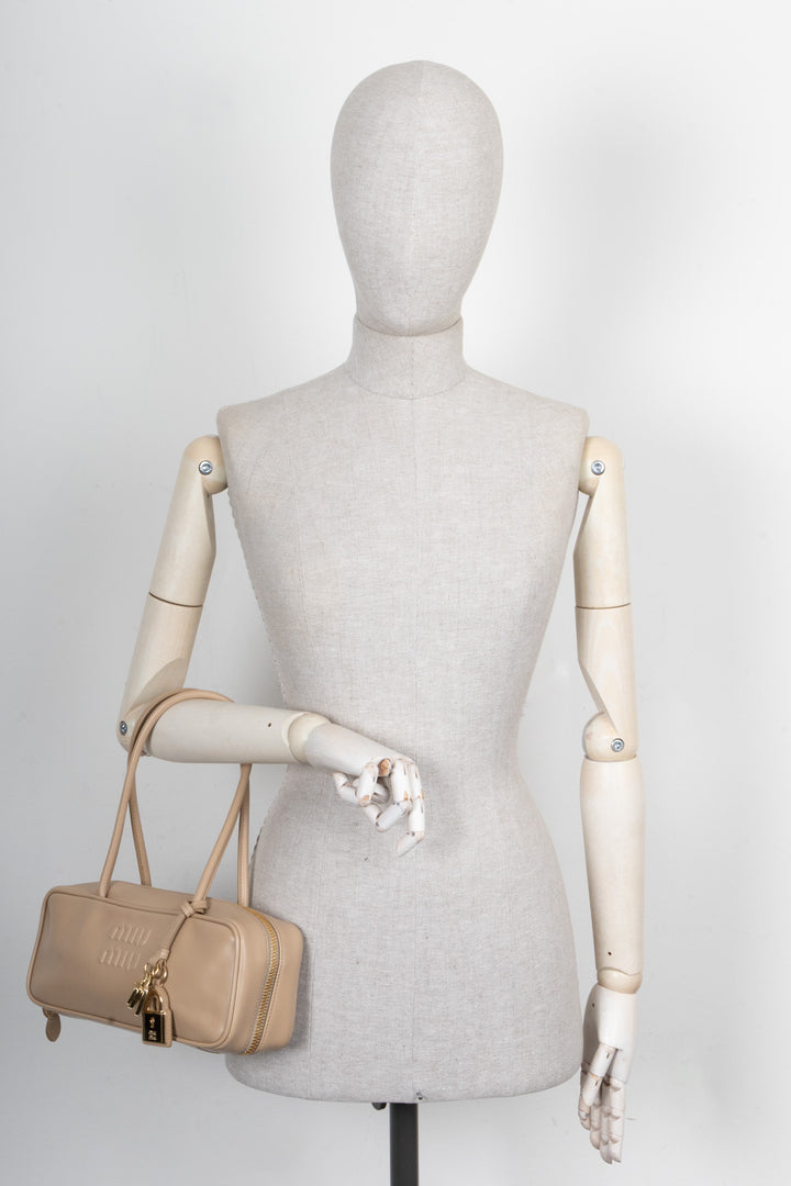 MIU MIU Beau Bag Small Leather Sand Beige