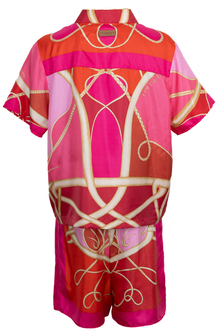 REAWAKE ATELIER Hermès Silk Two-Piece Orange Pink