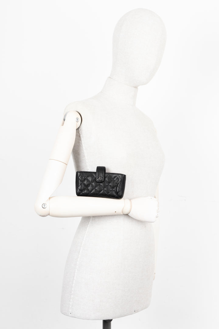 CHANEL Small Caviar Zip Pochette Black
