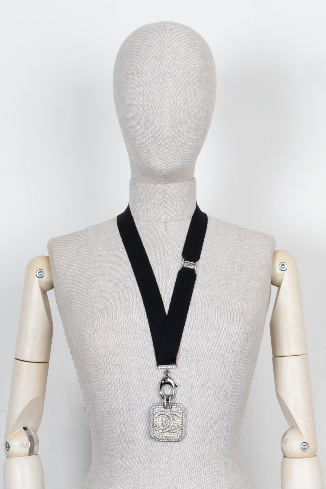 CHANEL 2017 Square Medallion Necklace Pearls Crystals