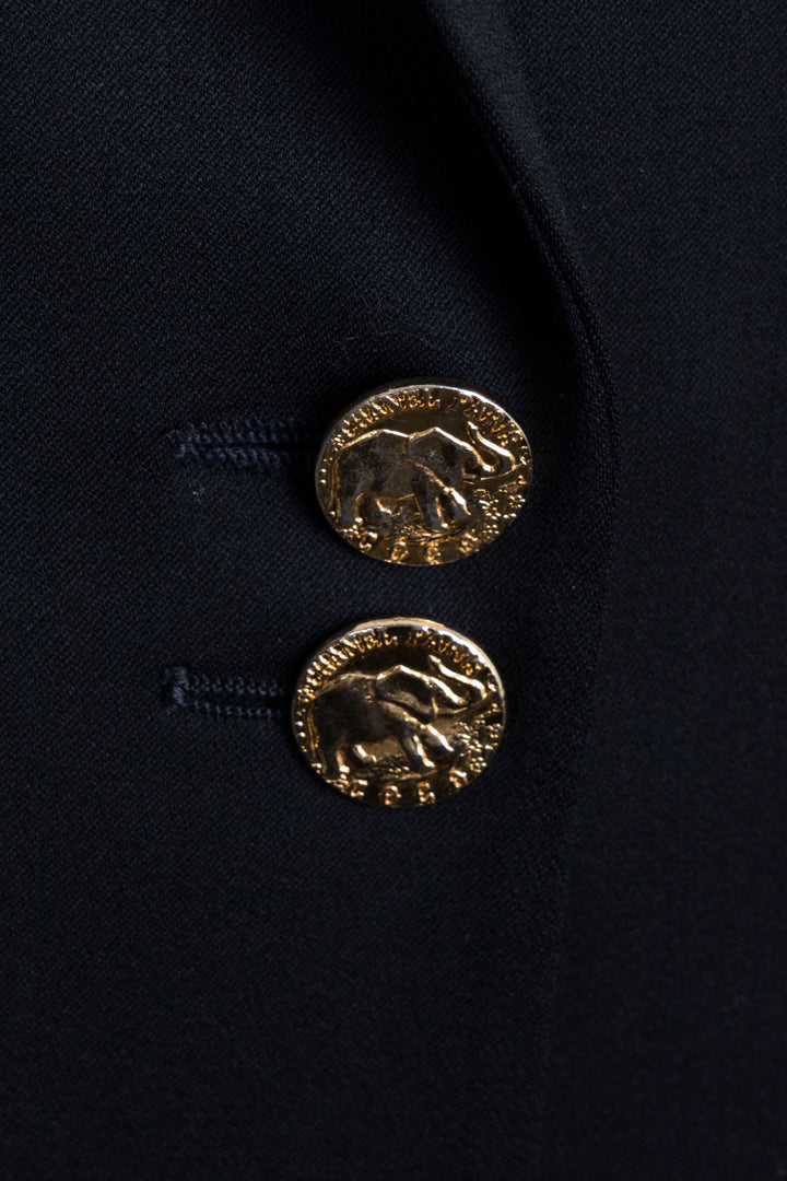 CHANEL Blazer queue-de-pie à deux boutons noir