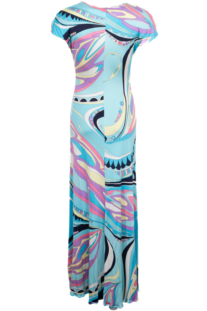 EMILIO PUCCI Robe longue bleu multicolore
