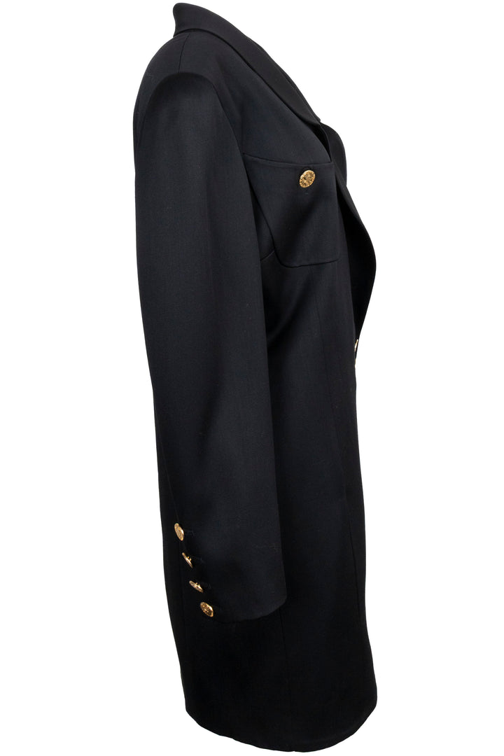 CHANEL Blazer queue-de-pie à deux boutons noir