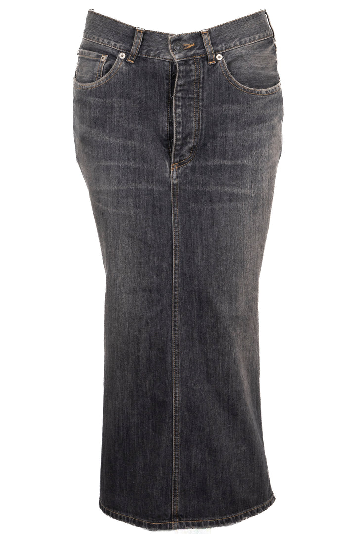 BALENCIAGA Lace Up Skirt Denim Grey