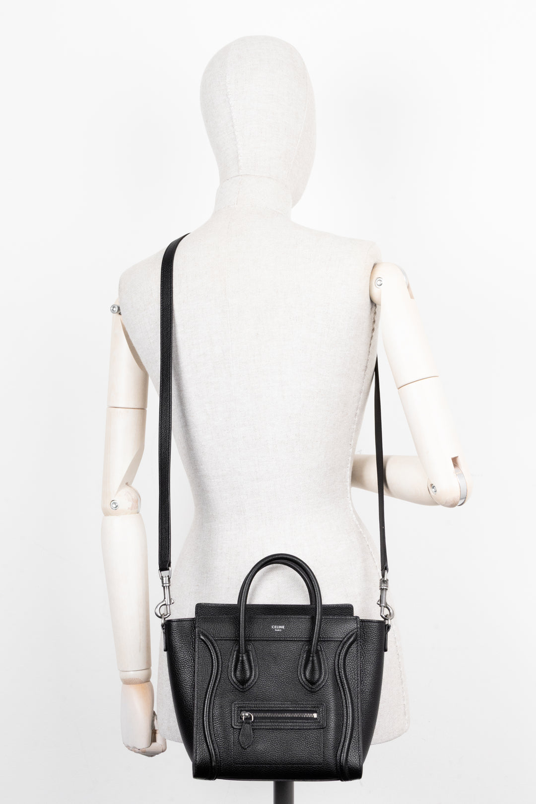 CELINE Nano Luggage Crossbody Bag Black