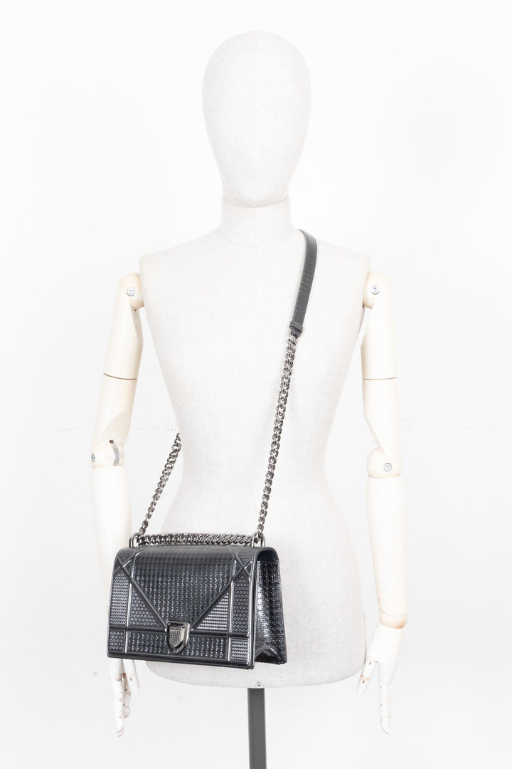 CHRISTIAN DIOR Diorama Bag Metallic Silver