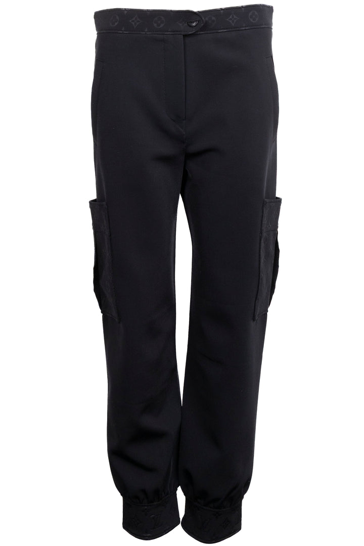 LOUIS VUITTON Monogram Details Cargo Pants Black