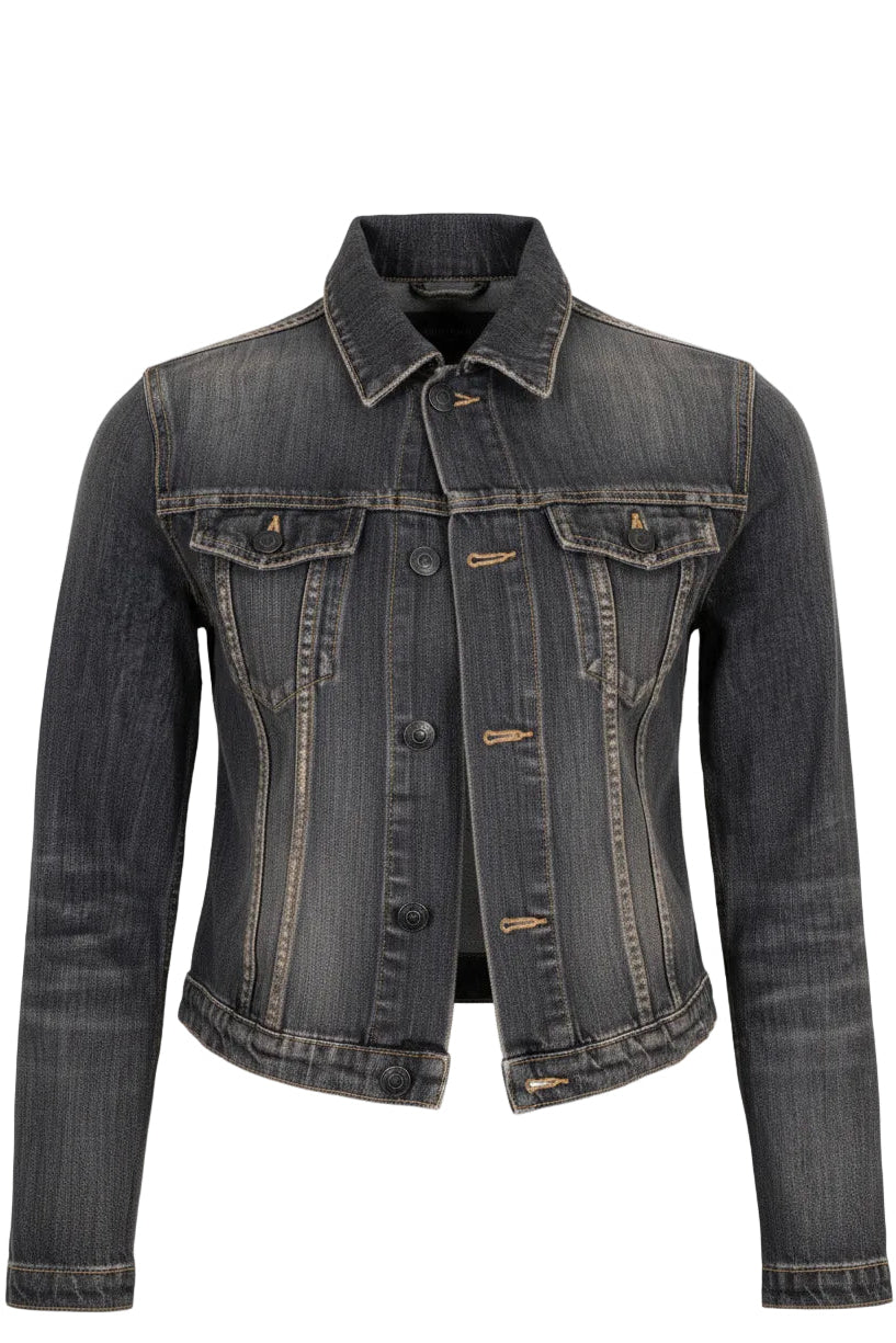 BALENCIAGA Lace Up Jacket Denim Grey