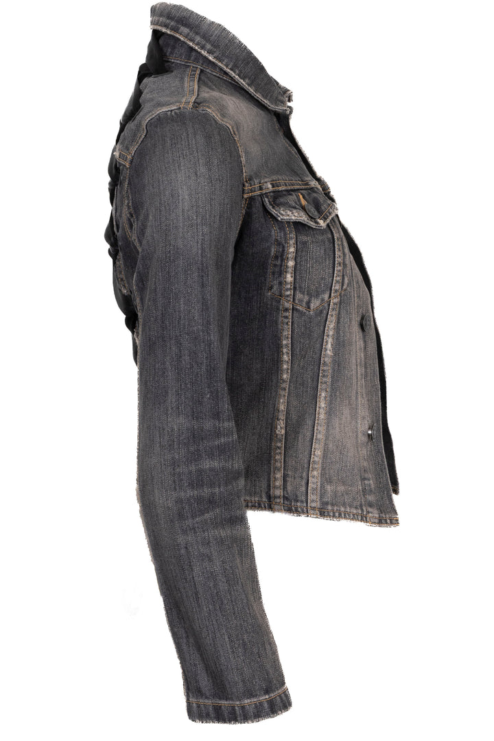BALENCIAGA Lace Up Jacket Denim Grey