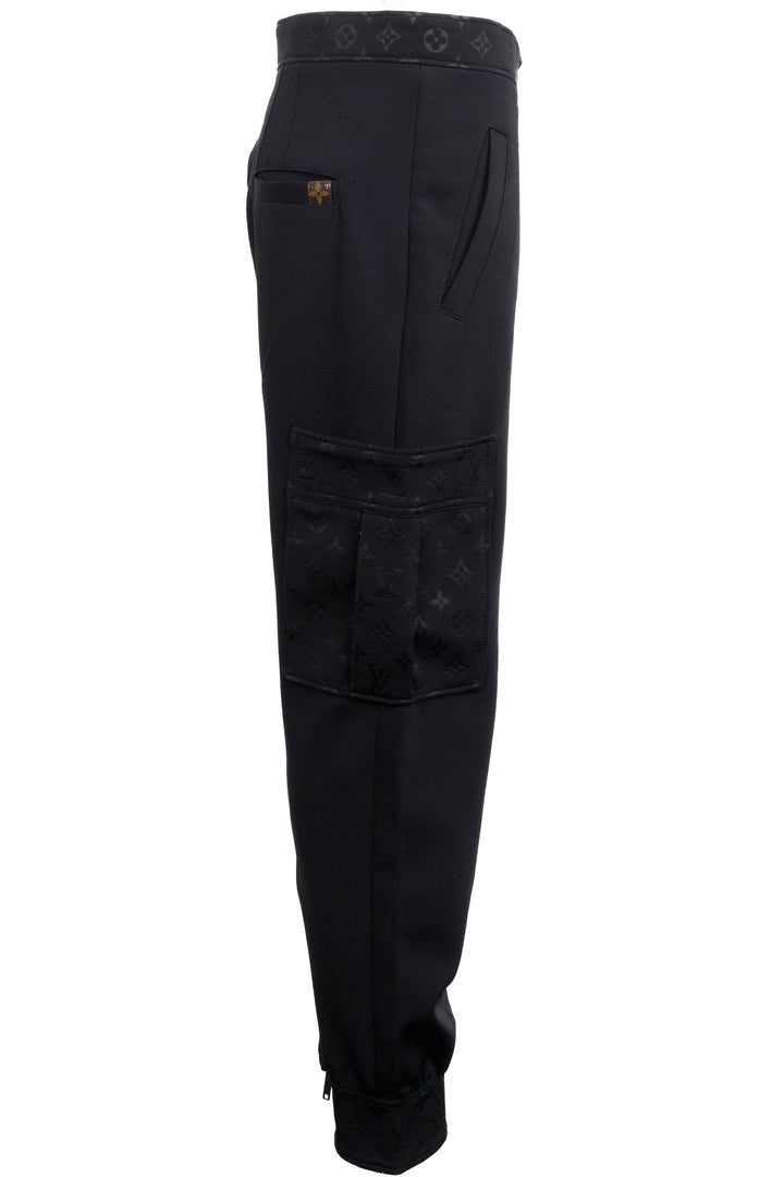 LOUIS VUITTON Monogram Details Cargo Pants Black
