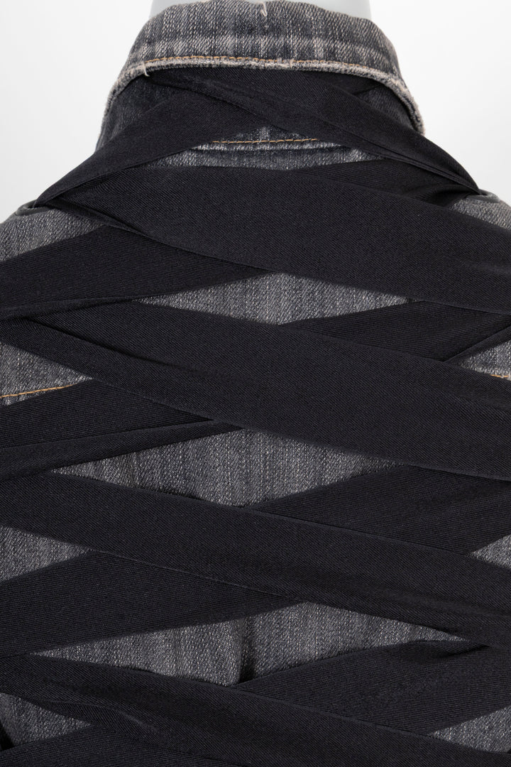 BALENCIAGA Lace Up Jacket Denim Grey