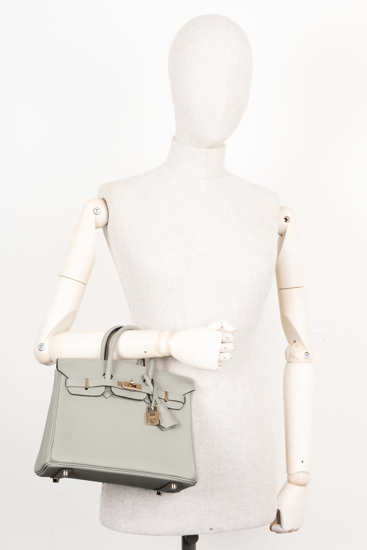 HERMÈS Birkin 25 Togo Retourne Gris Neve