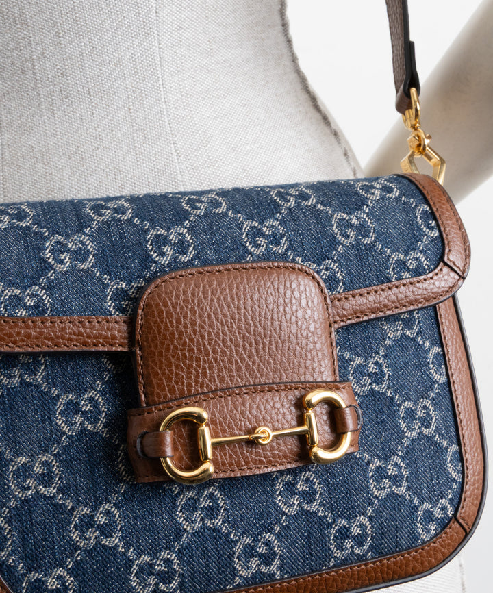 GUCCI Mini Horsebit 1955 Denim