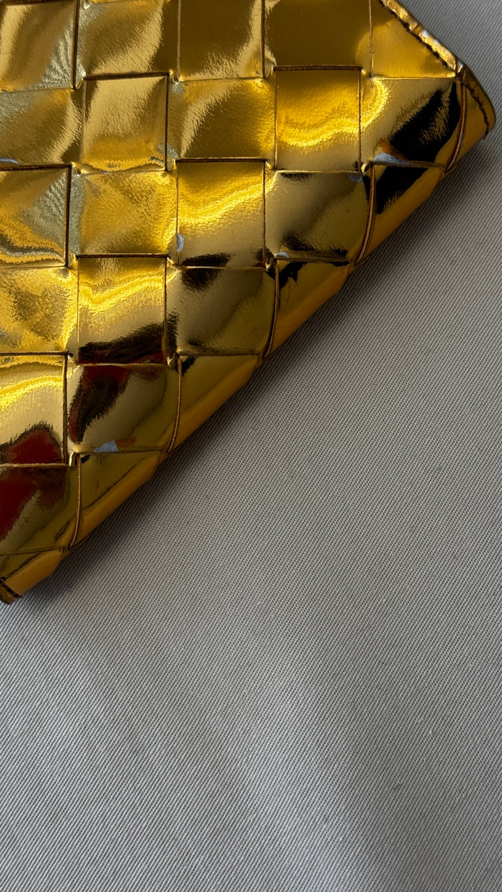 BOTTEGA VENETA Wallet Intrecciato Gold