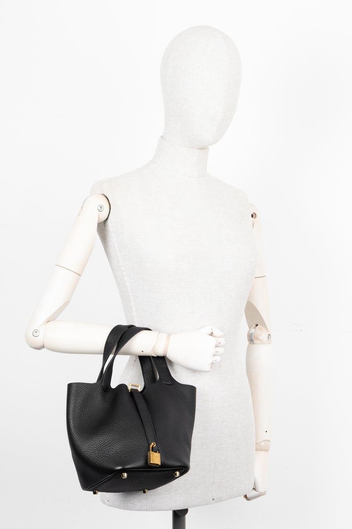 HERMÈS Picotin 18 Clemence Noir