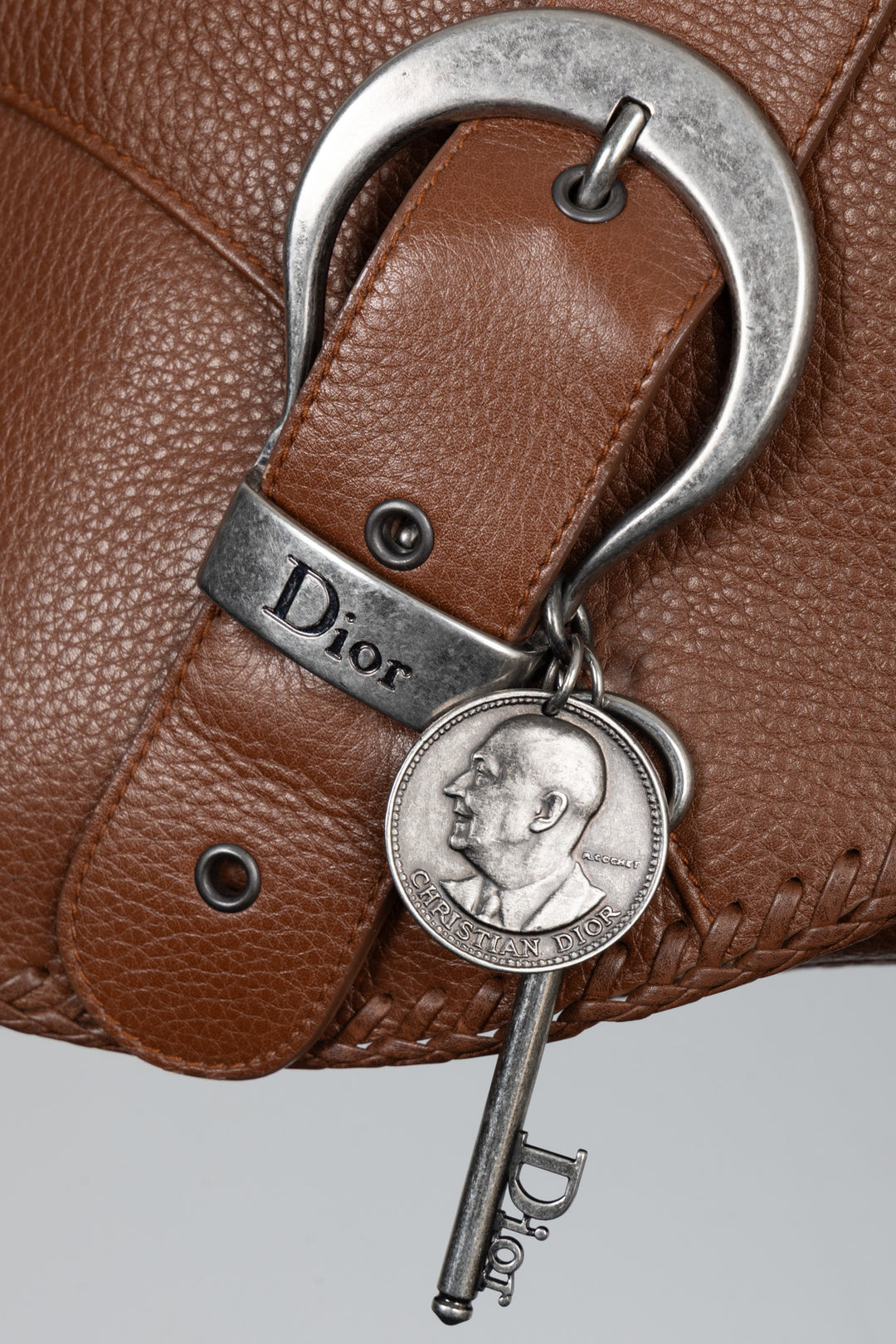 CHRISTIAN DIOR Gaucho Saddle Bag Brown