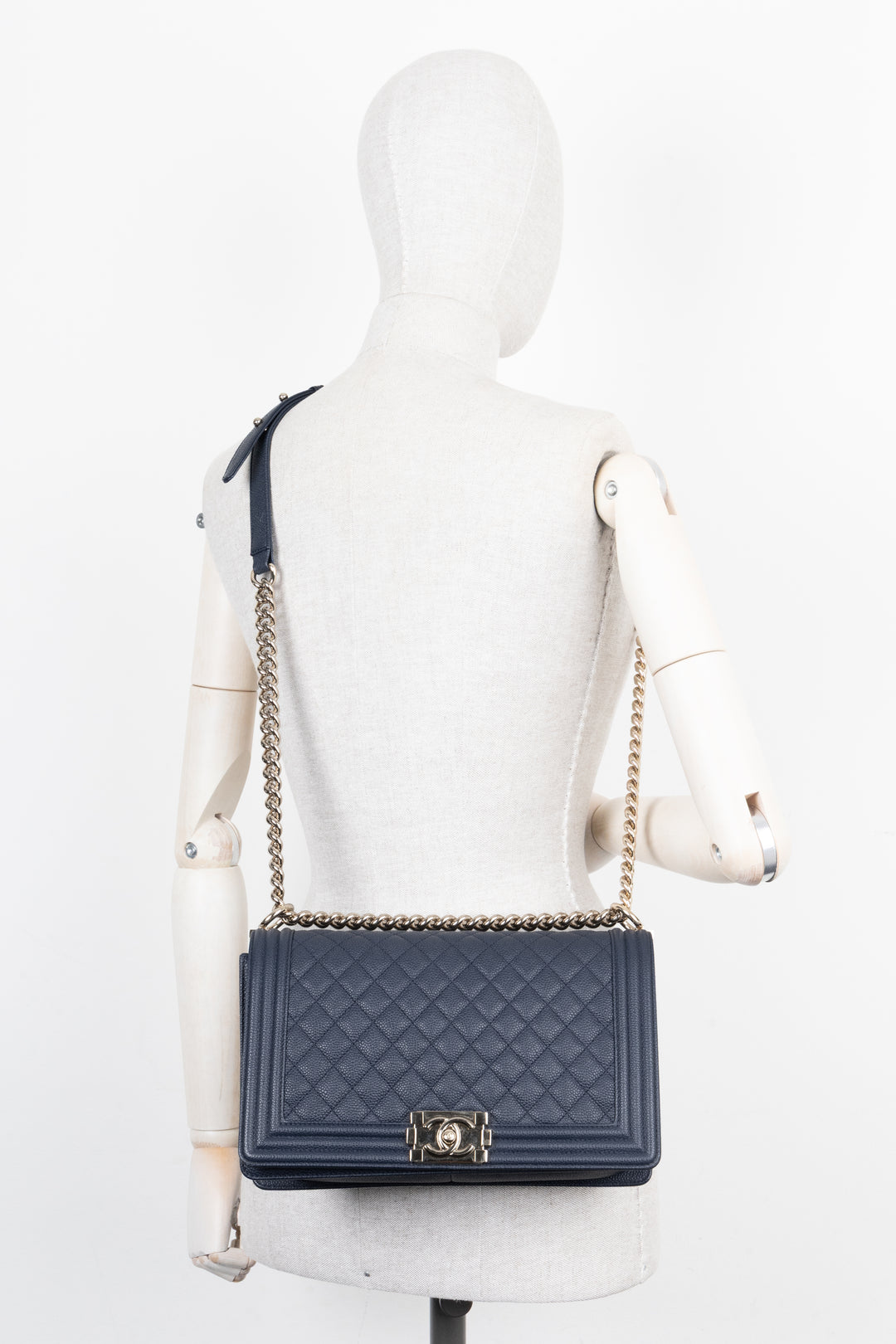 CHANEL Large Boy Bag Caviar Navy