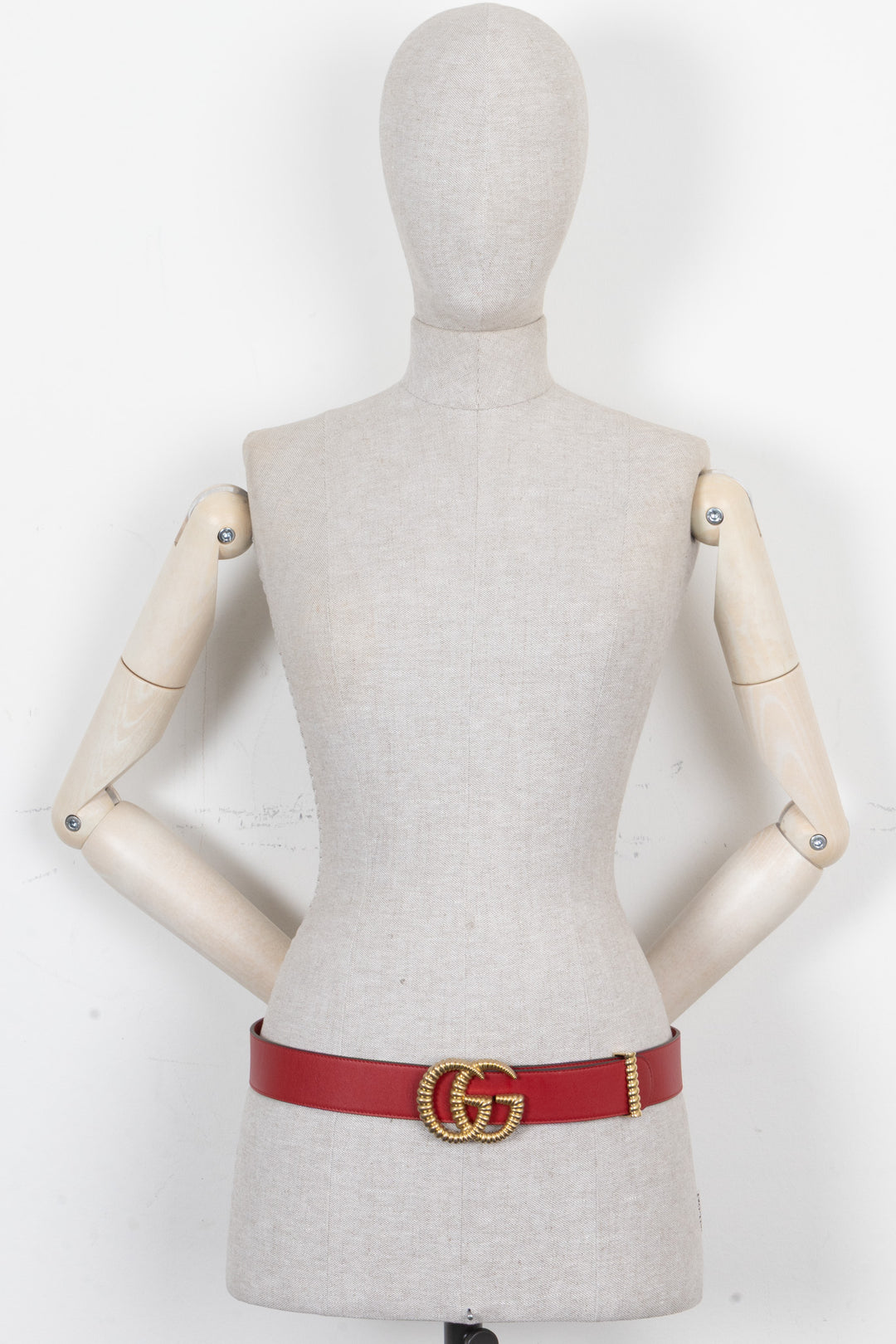 GUCCI Marmont GG Belt Leather Red