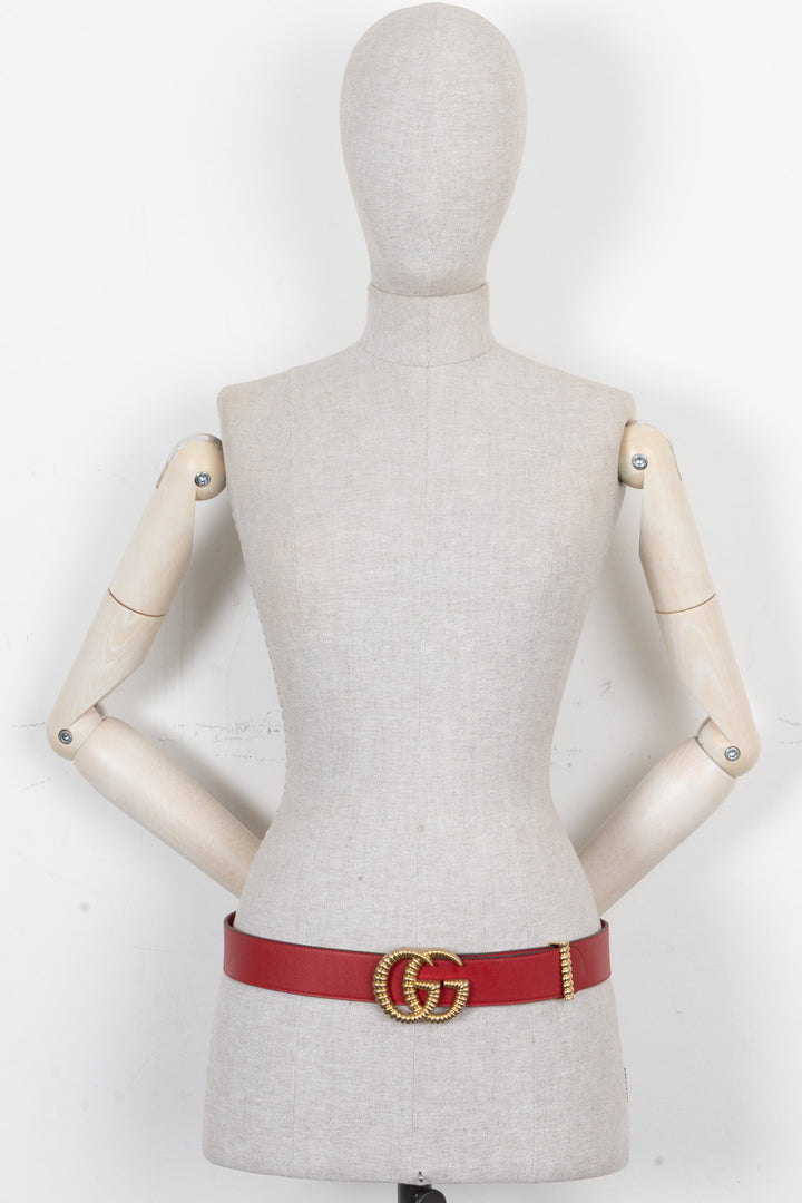 GUCCI Marmont GG Belt Leather Red