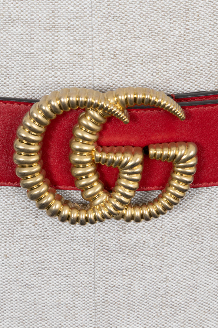 GUCCI Marmont GG Belt Leather Red