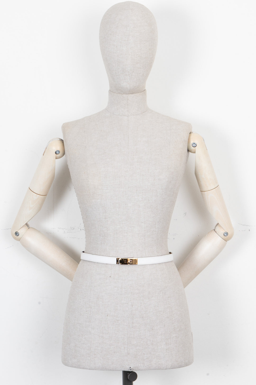 HERMÈS Kelly 18 Ceinture Epsom Blanc