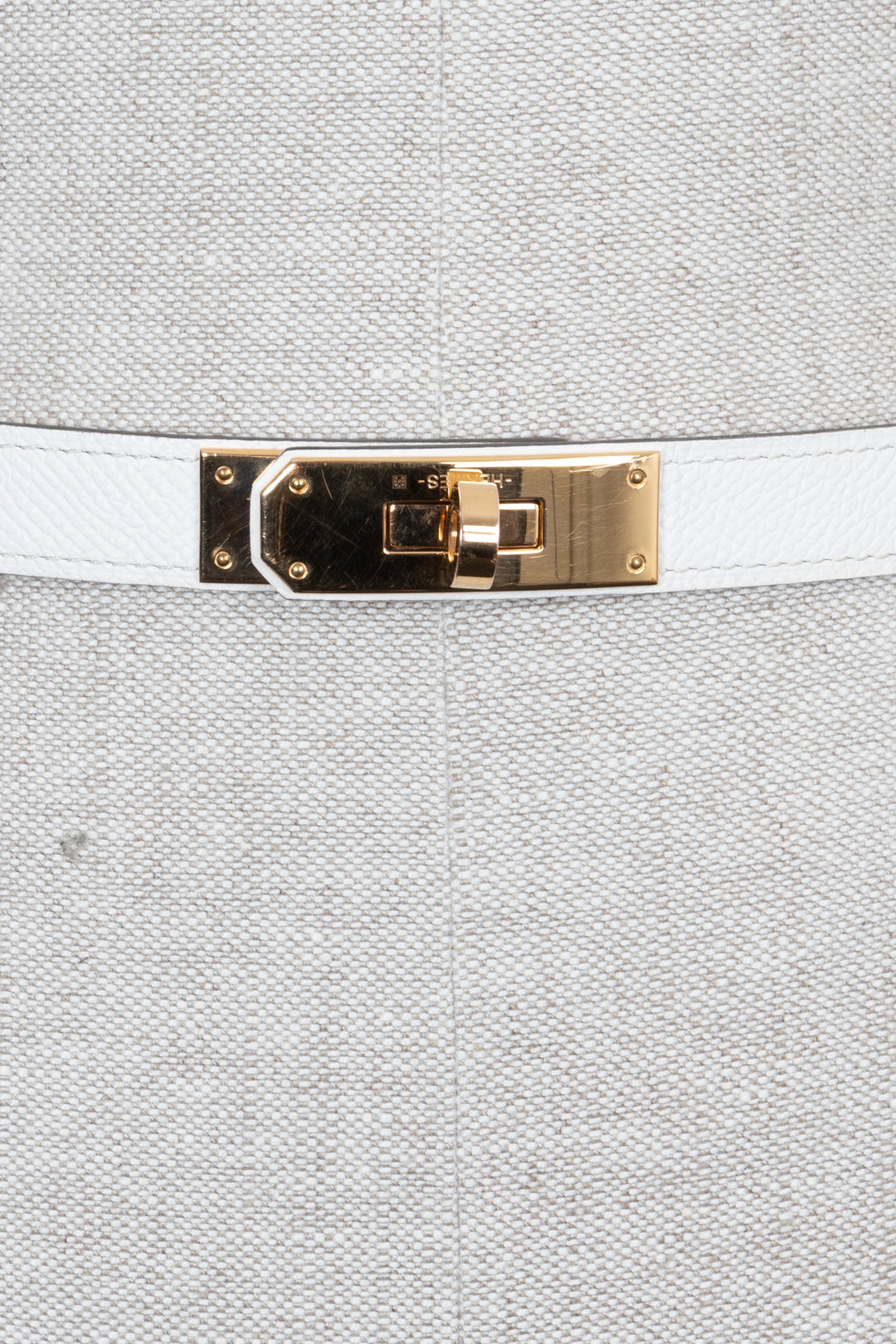HERMÈS Kelly 18 Ceinture Epsom Blanc