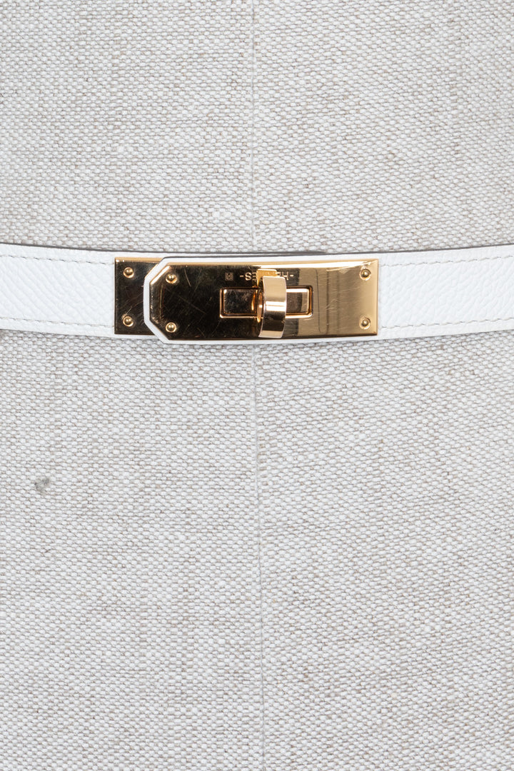 HERMÈS Kelly 18 Ceinture Epsom Blanc