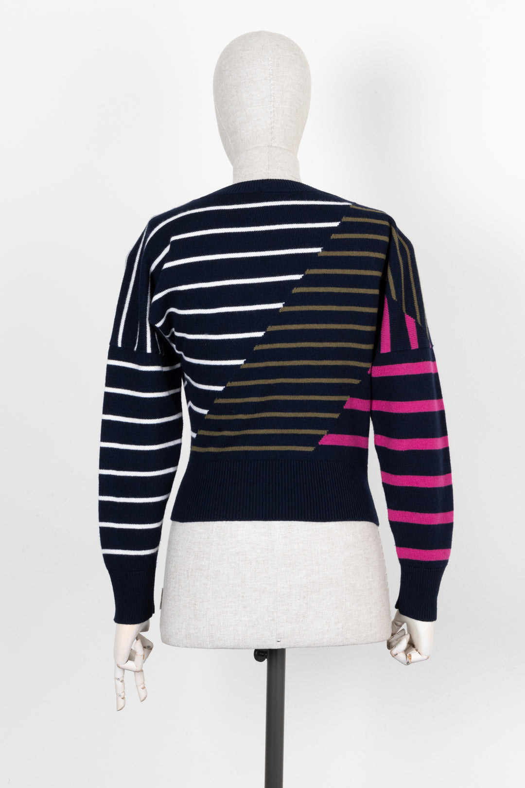 CHANEL Knit CC Cashmere Striped Navy