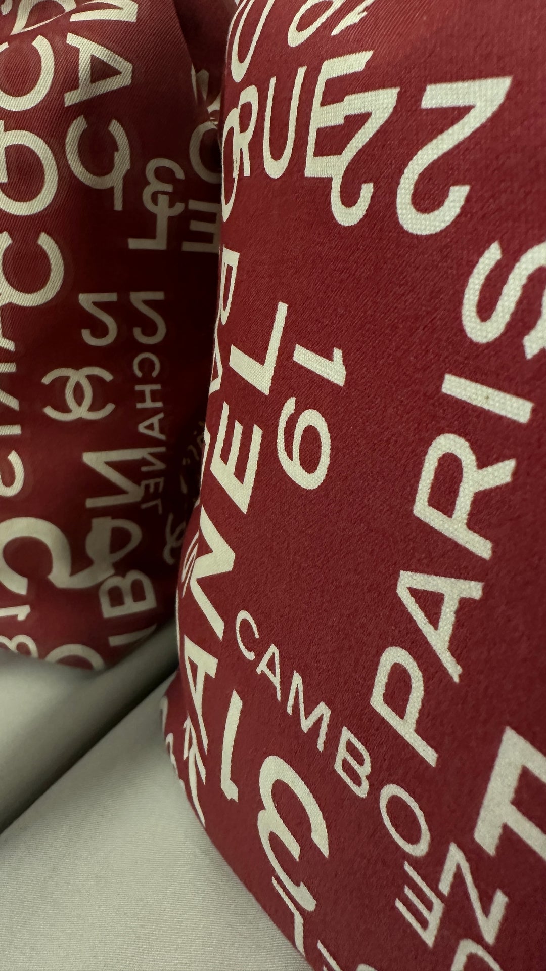 CHANEL Coco Rue Cambon Tote Bag Canvas Red White