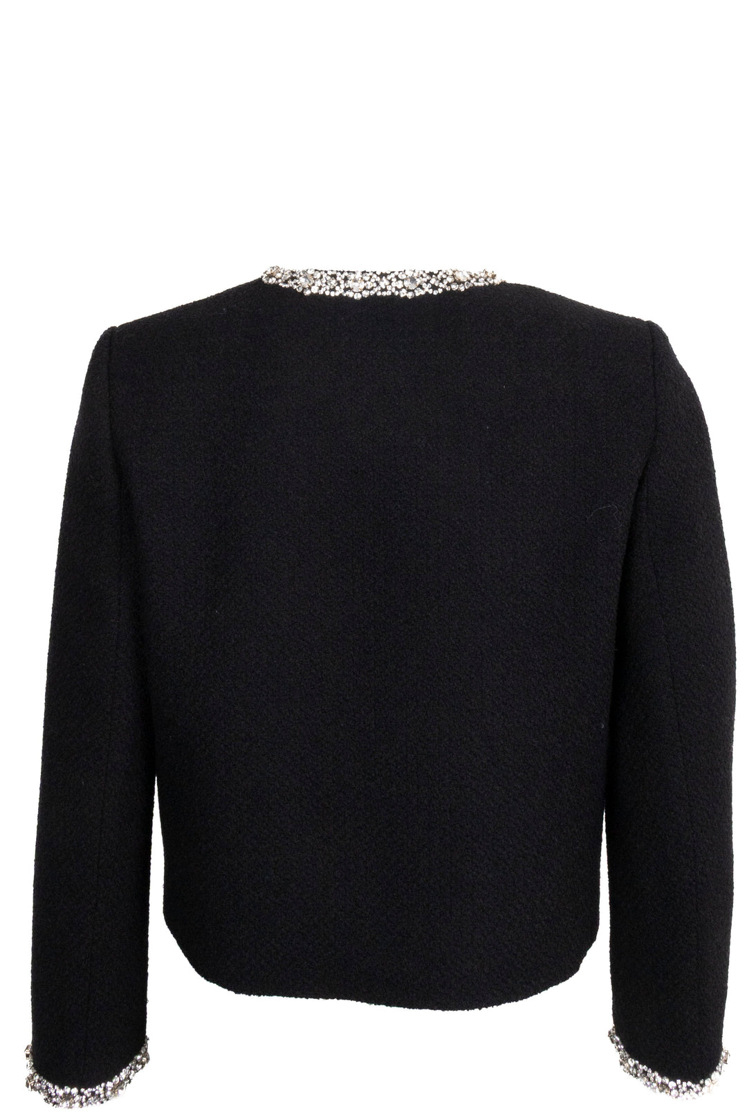 Veste en tweed noire à bordures en strass CELINE