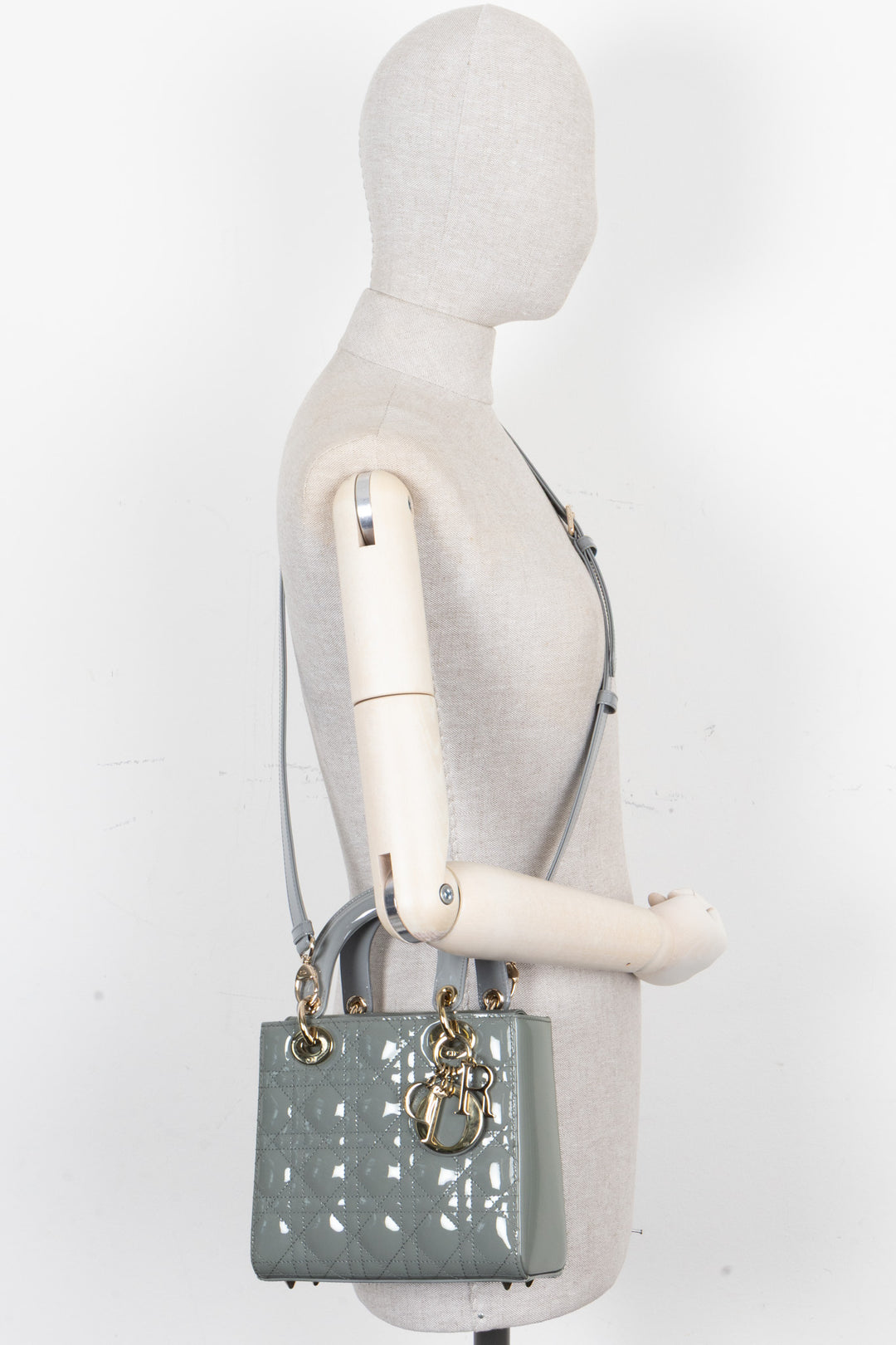 CHRISTIAN DIOR Lady Dior Small Patent Sage